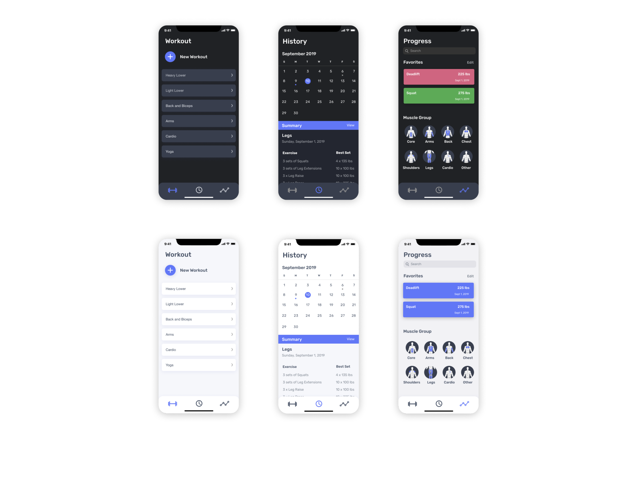 Workout To start a workout, people can either choose to create a new workout, or start a saved routine. They can add sets and exercises while working out, and their workouts will be automatically be timed. Exercises are filtered by search, most r