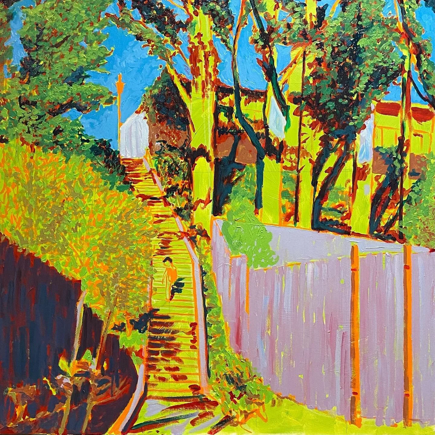 My new painting &ldquo;Farview Steps&rdquo; getting underway.