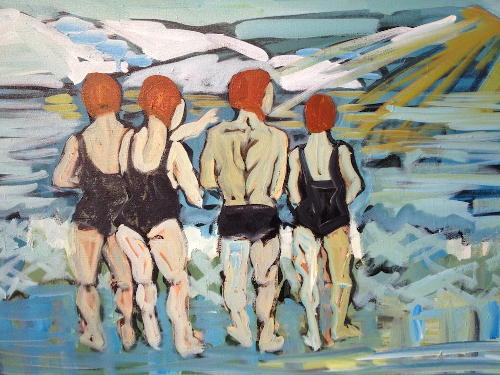 1989 - 18x24 Oil on Board Swimmers .jpg