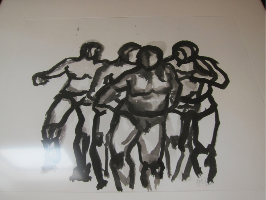  Ink wash and conte crayon on paper. 20" x 30"  $900, unframed  $1200, framed 