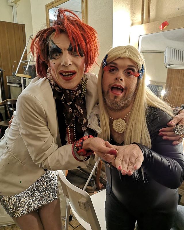 The Godmother and the queen. #dragsyndrome #drag #davidhoyle #downsyndrome #queen #performance