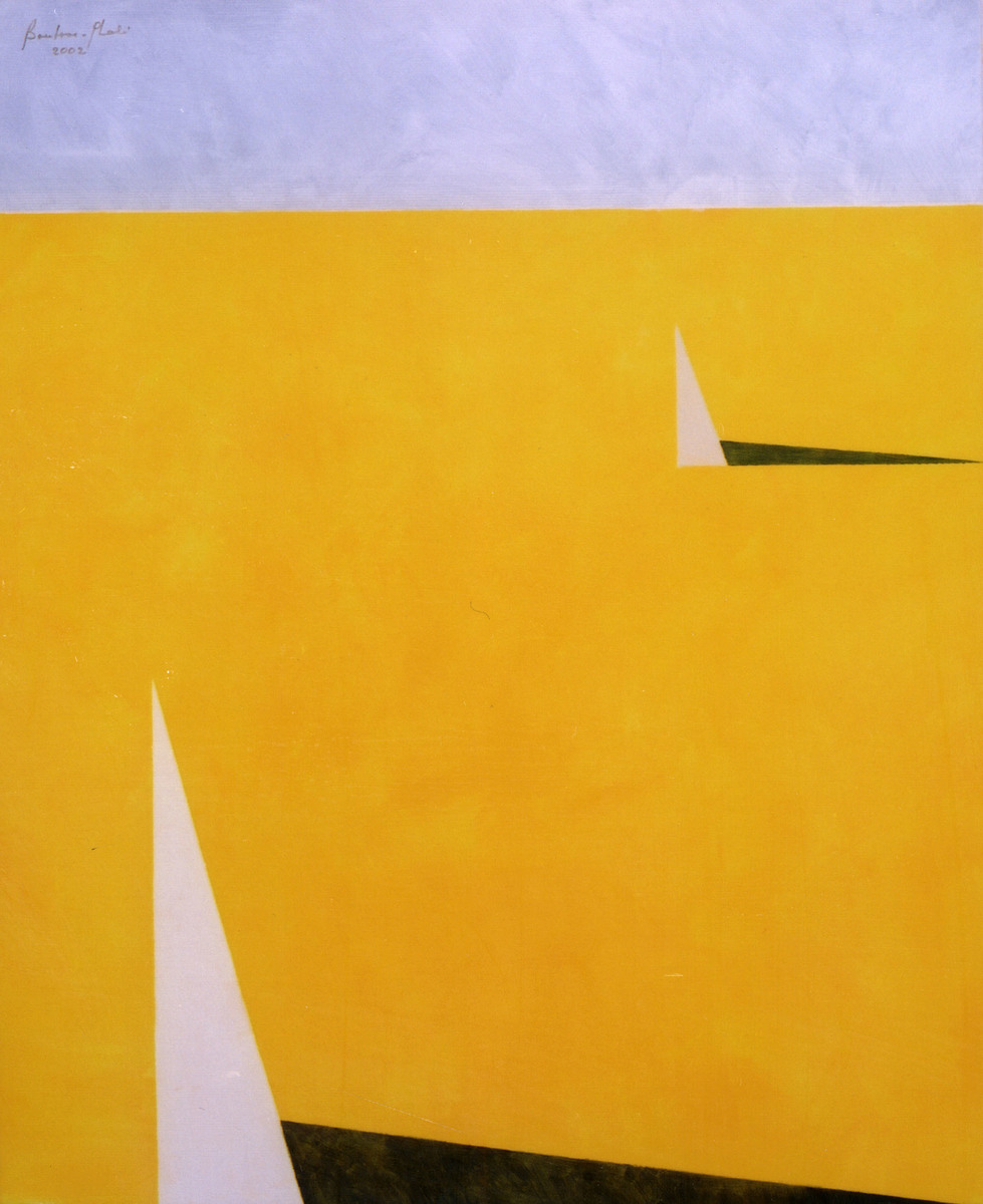 Two 2002 acrylic on canvas 46 x 38 inches