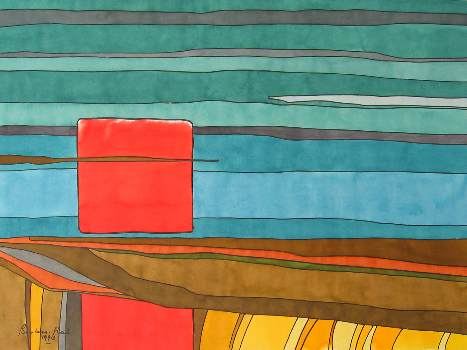    Rest   1993 pen, ink and water colour on paper 24 x 32 inches 