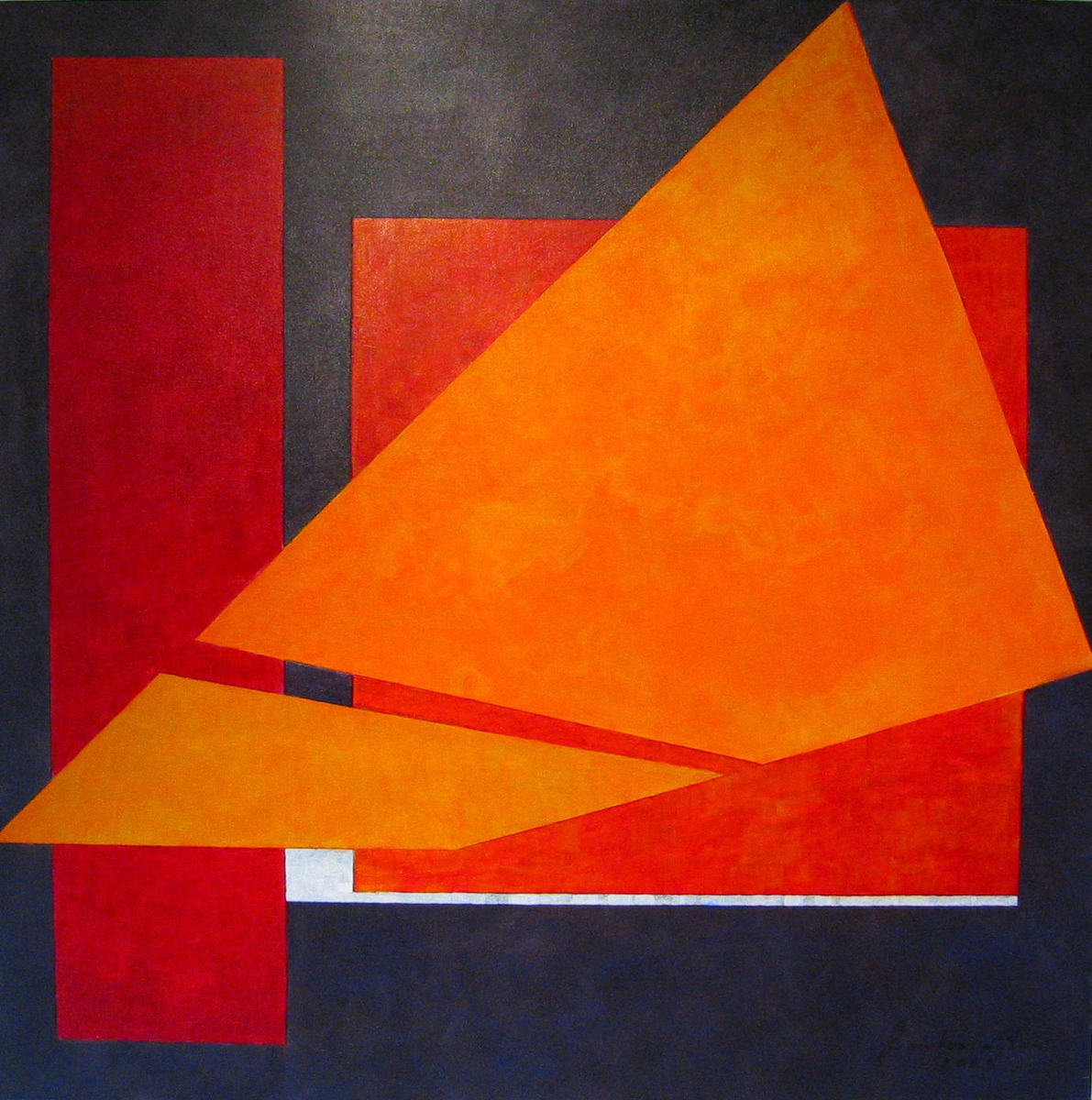 Hommage To Jaro Hilbert 2002 acrylic on canvas 46 x 46 inches 116.84 x 116.84 cm
