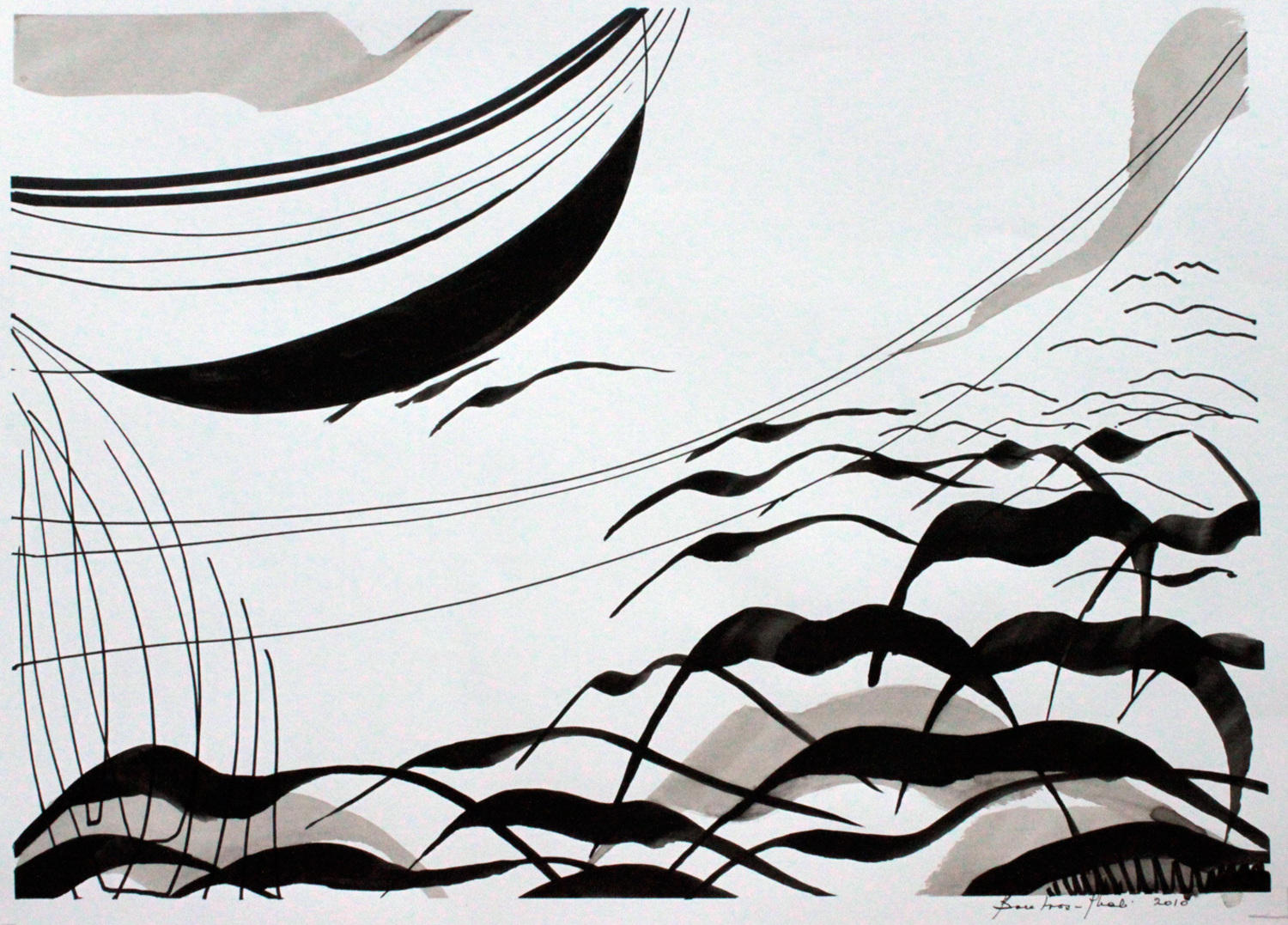 Untitled 2010 china ink on paper 14.5 x 20.5 inches