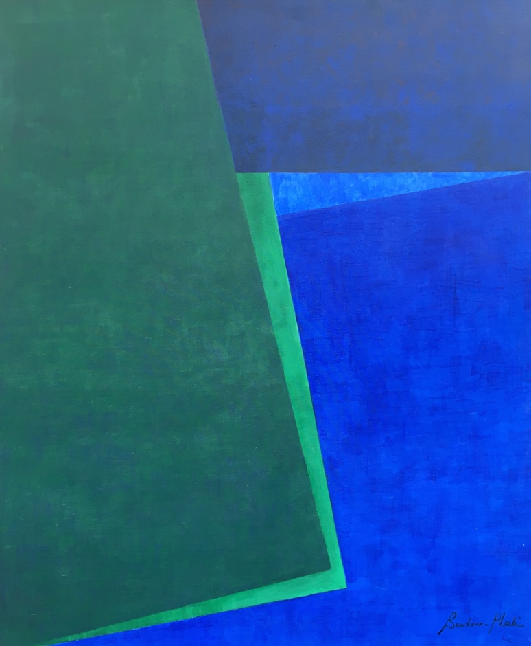 Green and Blue 2009 acrylic on canvas 46 x 38 inches