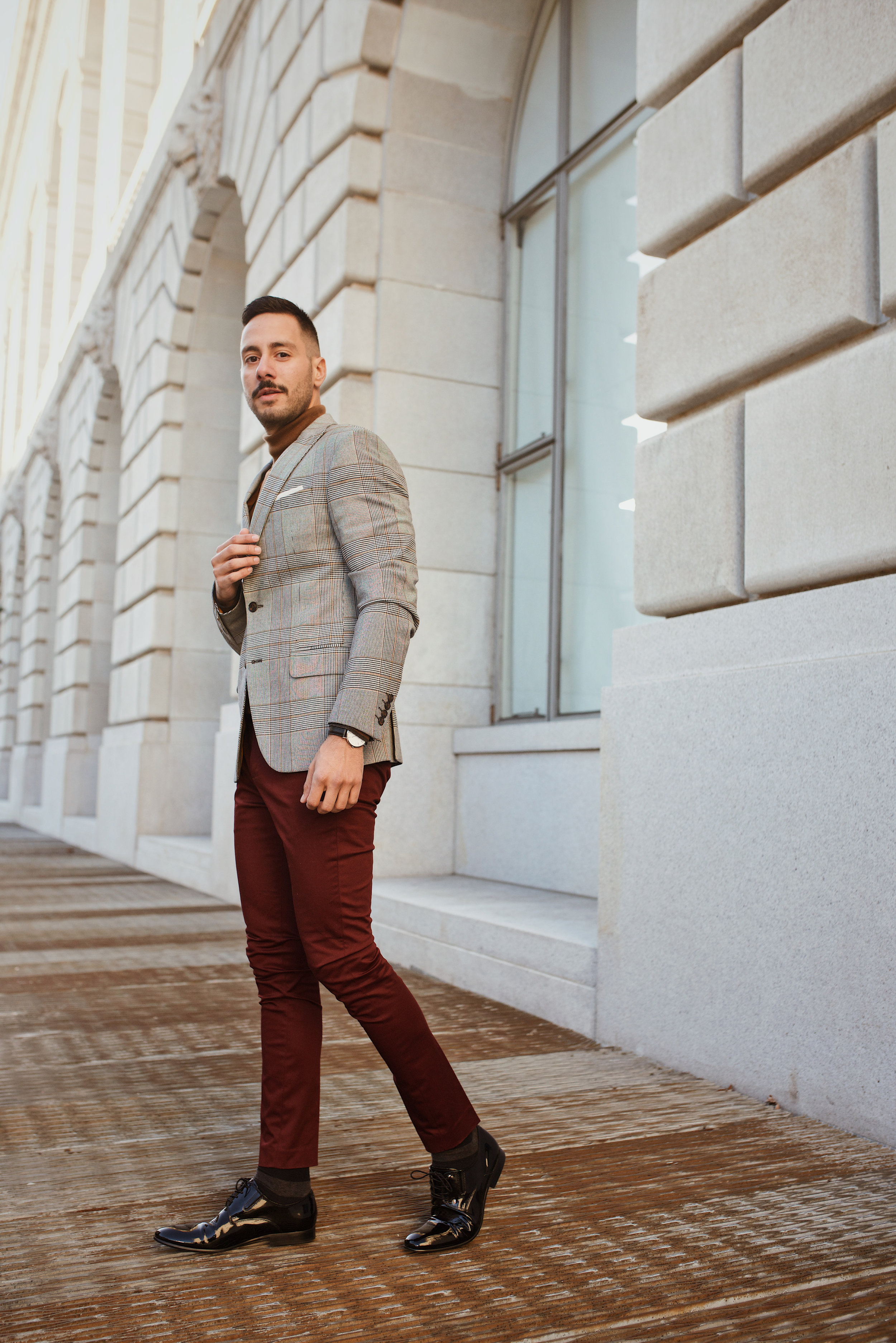 turtleneck t shirt with blazer