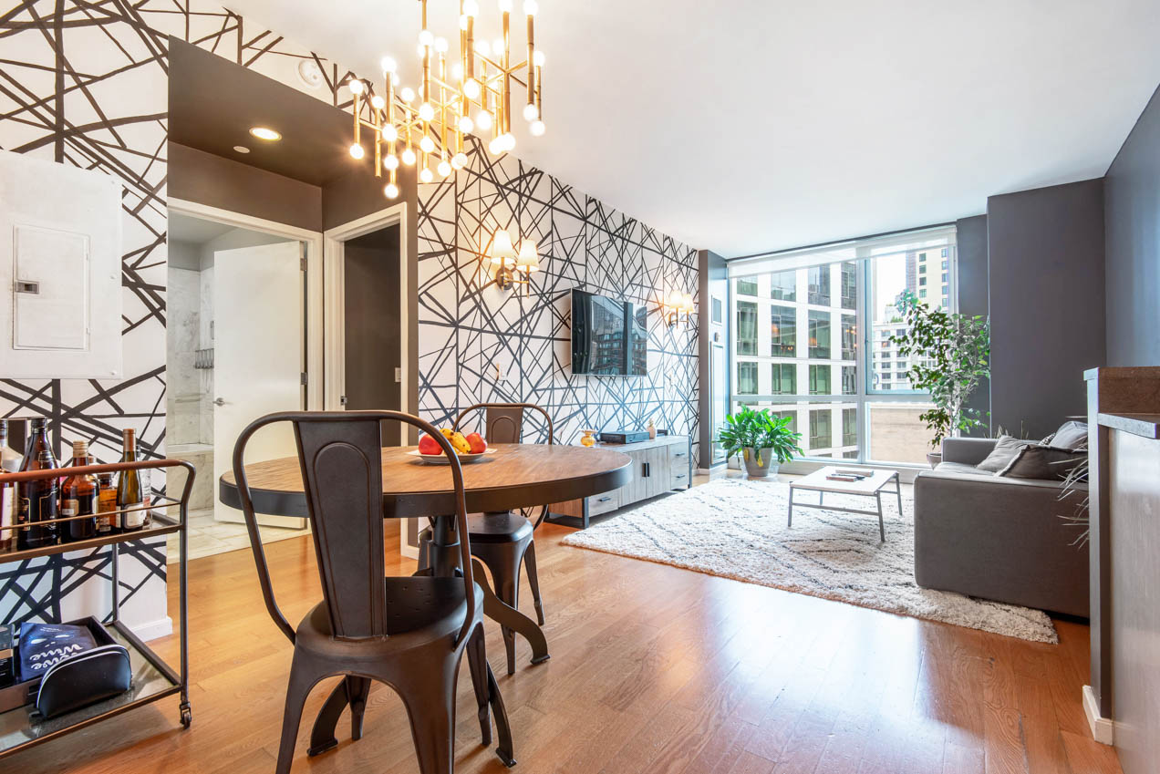 Oversized living-space fits large set up with dining table