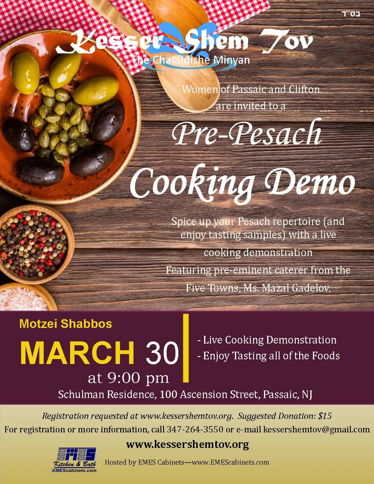 Pre-Pesach Cooking Demo