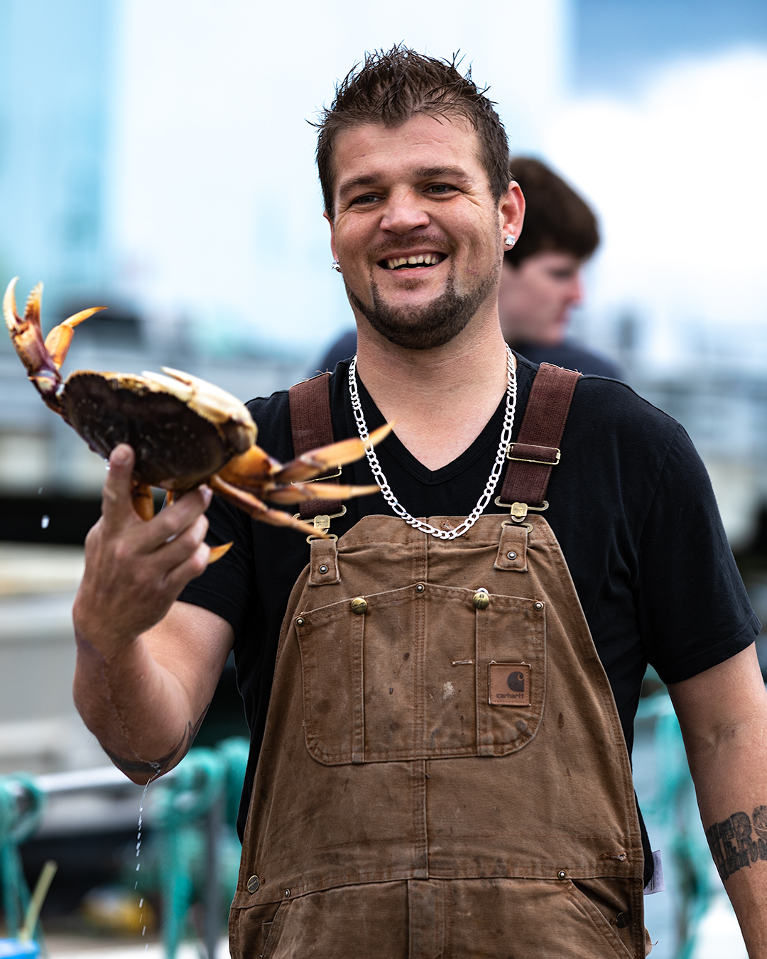 Portrait of Man Holding a Crab in the San Francisco Bay Area (Copy)