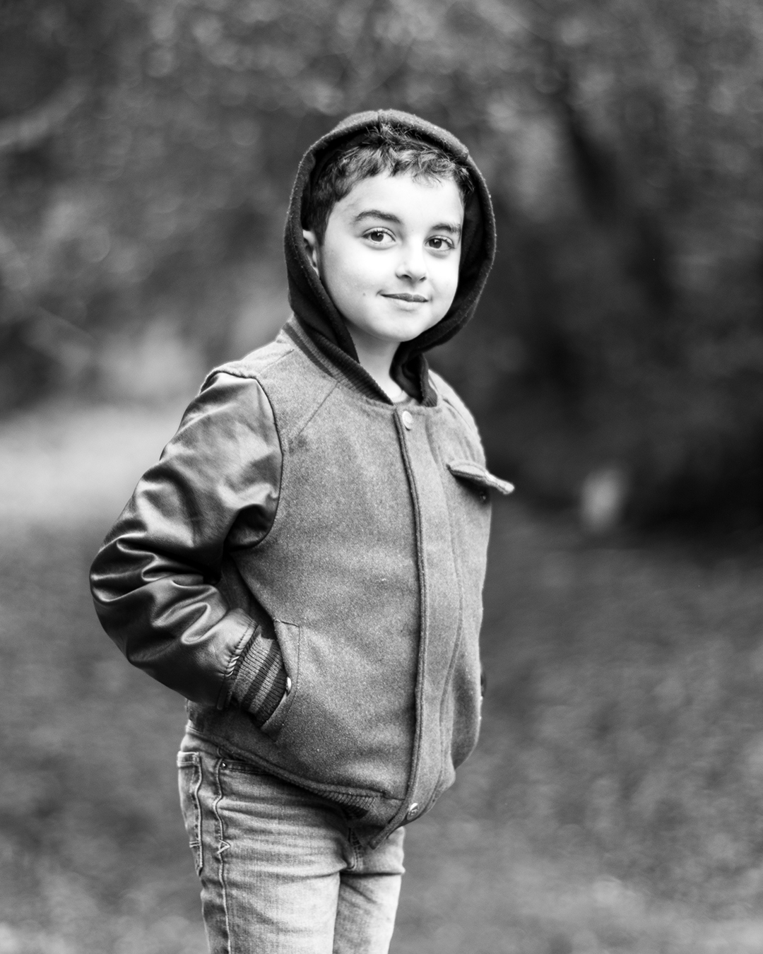 Portrait of Boy in Sweatshirt in San Francisco