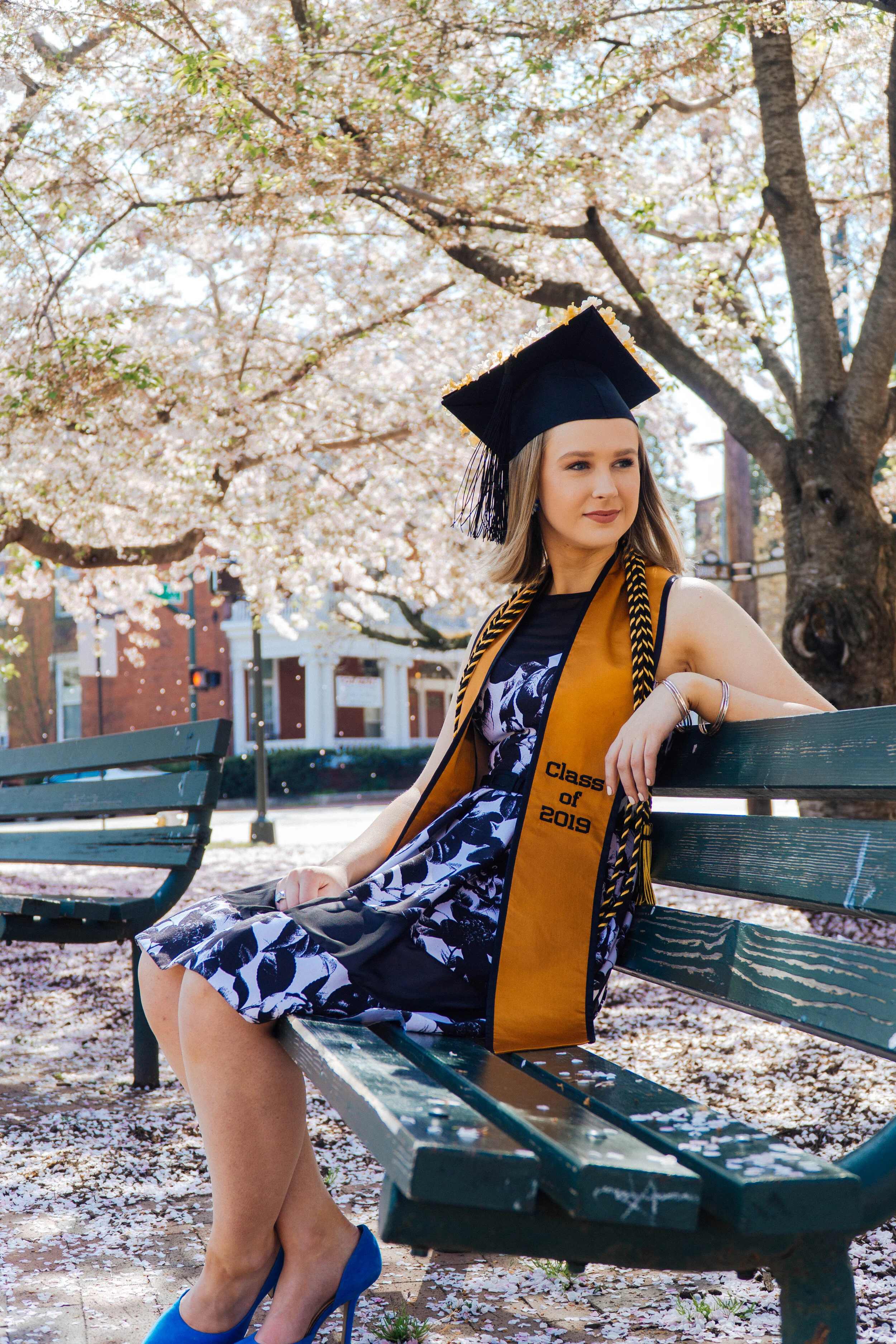Spring Graduation on Bench 