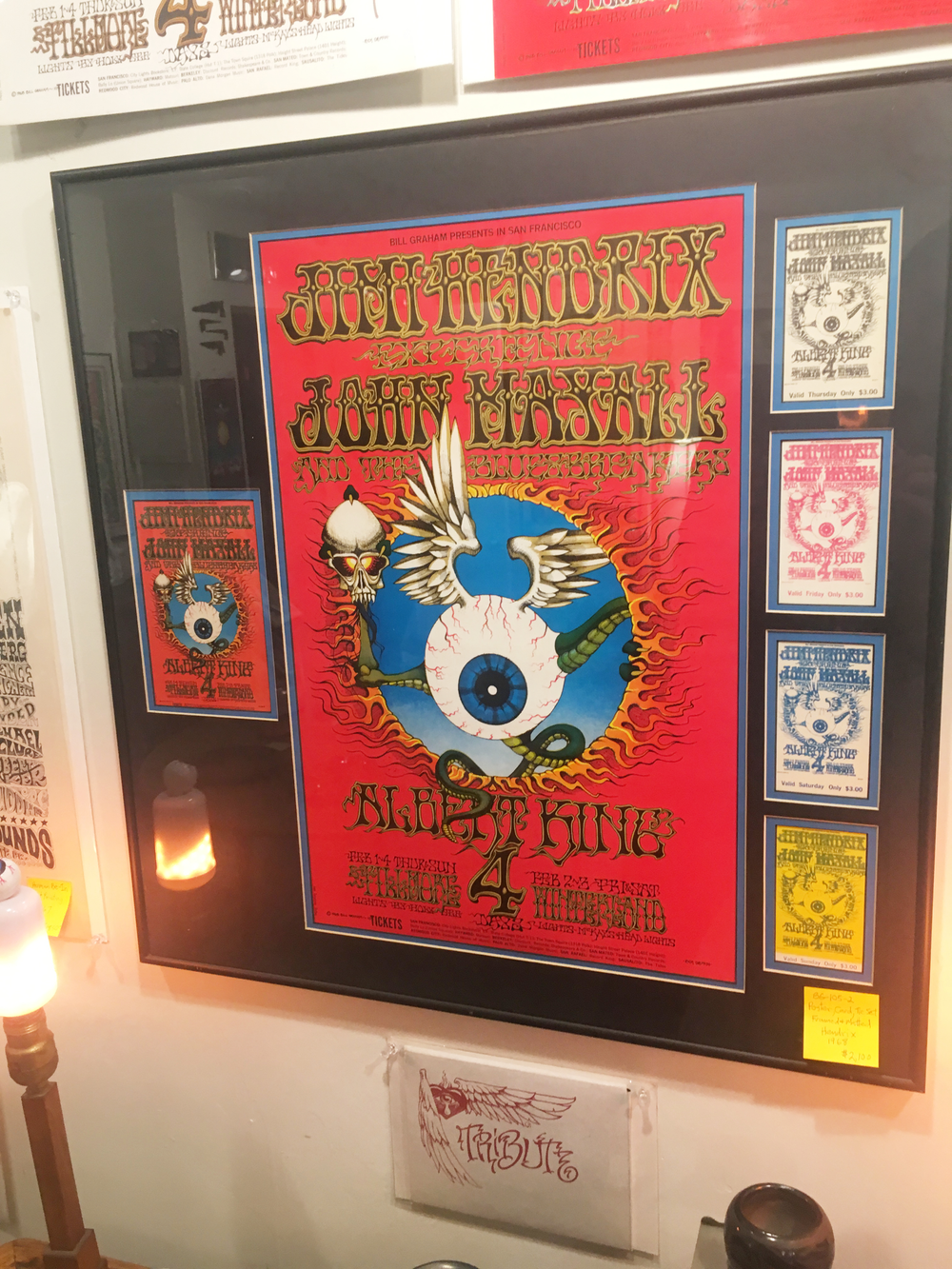 Jimi Hendrix BG-105-2 Poster, Postcard, +4 tickets, Rick Griffin