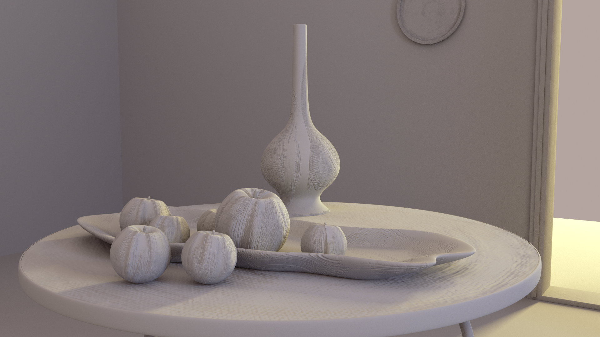 Red Interior, Still Life on a Blue Table.