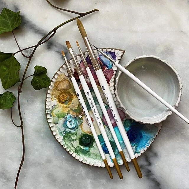 Just staring at my beautiful art supplies. (Especially my handmade ceramic palette. It&rsquo;s so pretty! @sylvanclayworks )

But today I mean I literally just stared at my paints and brushes. 😆 Some days creativity just feels difficult. And quarant