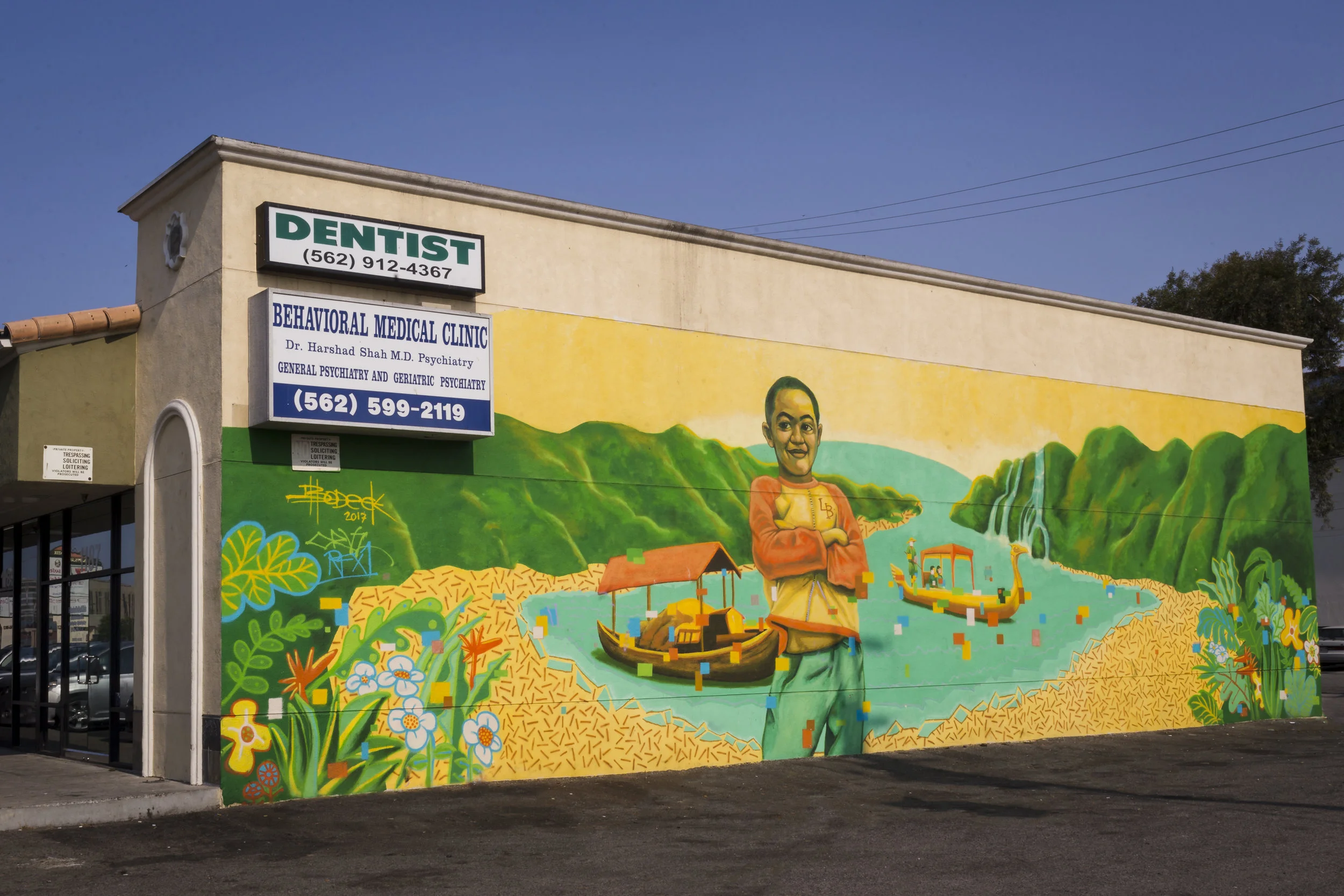 "Golden Boy" Cambodia Town Mural Project 2017