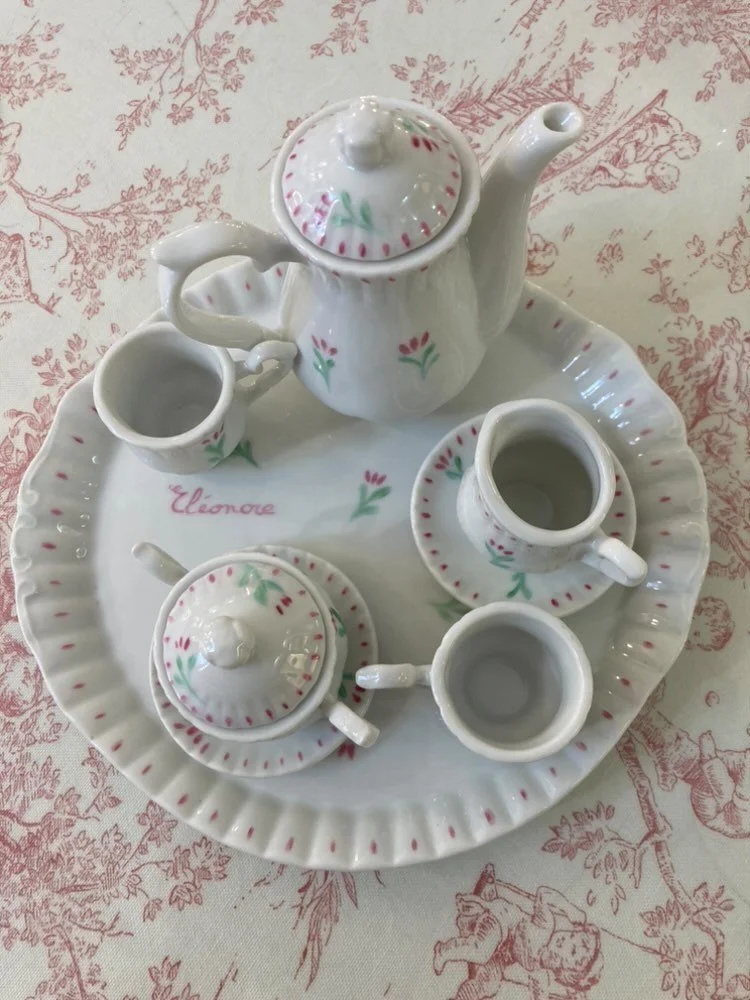 Handmade porcelain tea set authentic gift from Paris for kids