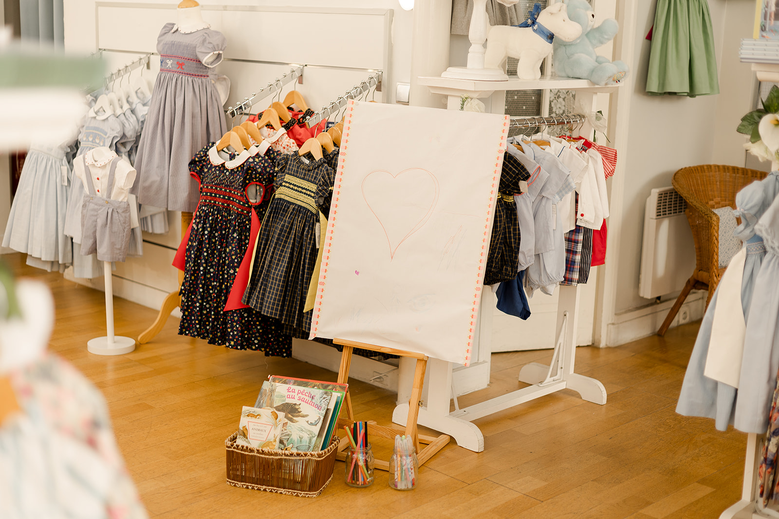 Princess board with children's signatures at L'Île aux Fées fairy tale boutique Paris