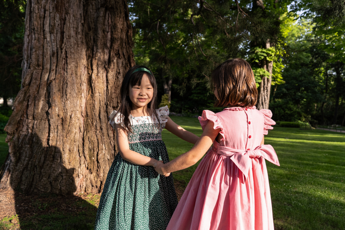 Children's summer picnic in the Luxembourg Gardens, Paris.
