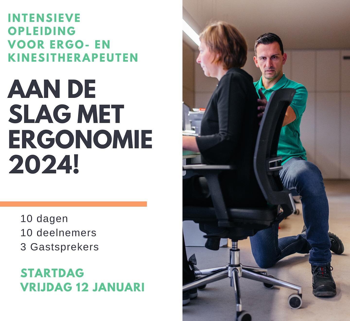 Ergotherapeuten of kinesitherapeuten met interesse in ergonomie op het werk? Deze intensieve opleiding #aandeslagmetergonomie is wat je zoekt. We starten 12 januari met een nieuwe groep. Wil je er graag bij zijn? Mail naar hallo@supergoed vrijblijven