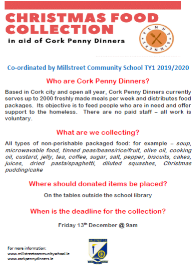 Support Homeless- bring non-perishable groceries to school