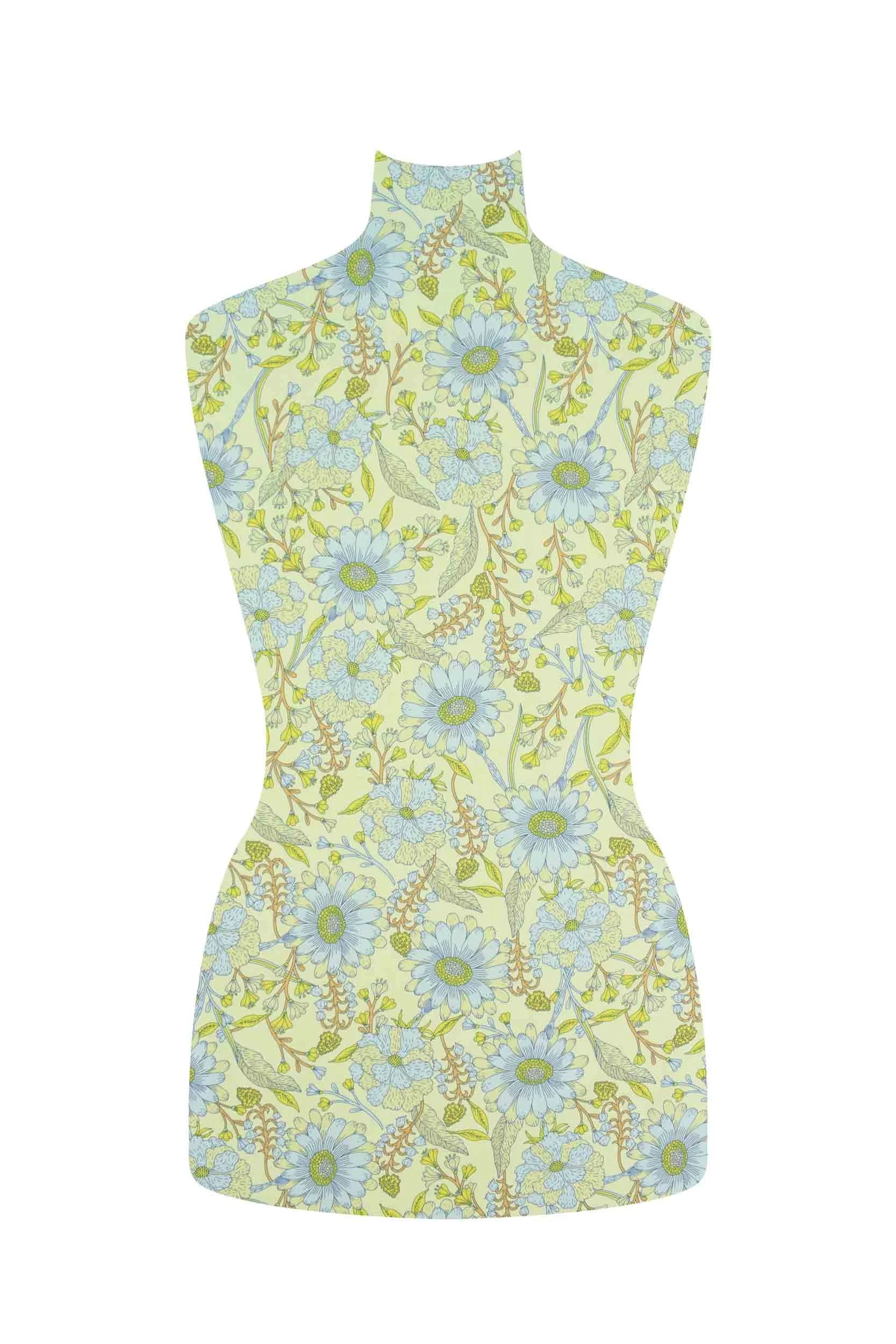 storrs london dress fabric tregenna blue and lemon
