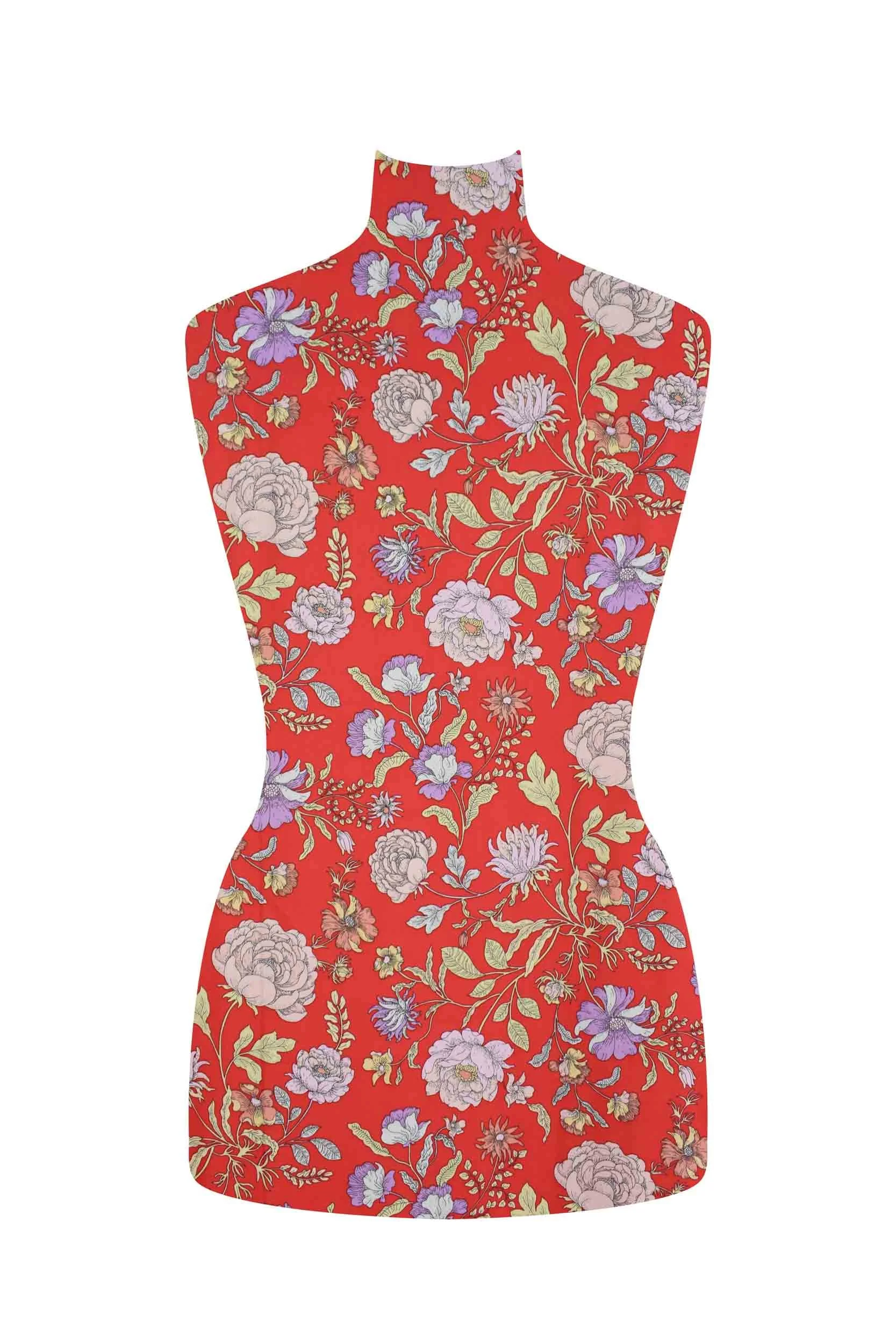 storrs london dress fabric richmond red multi