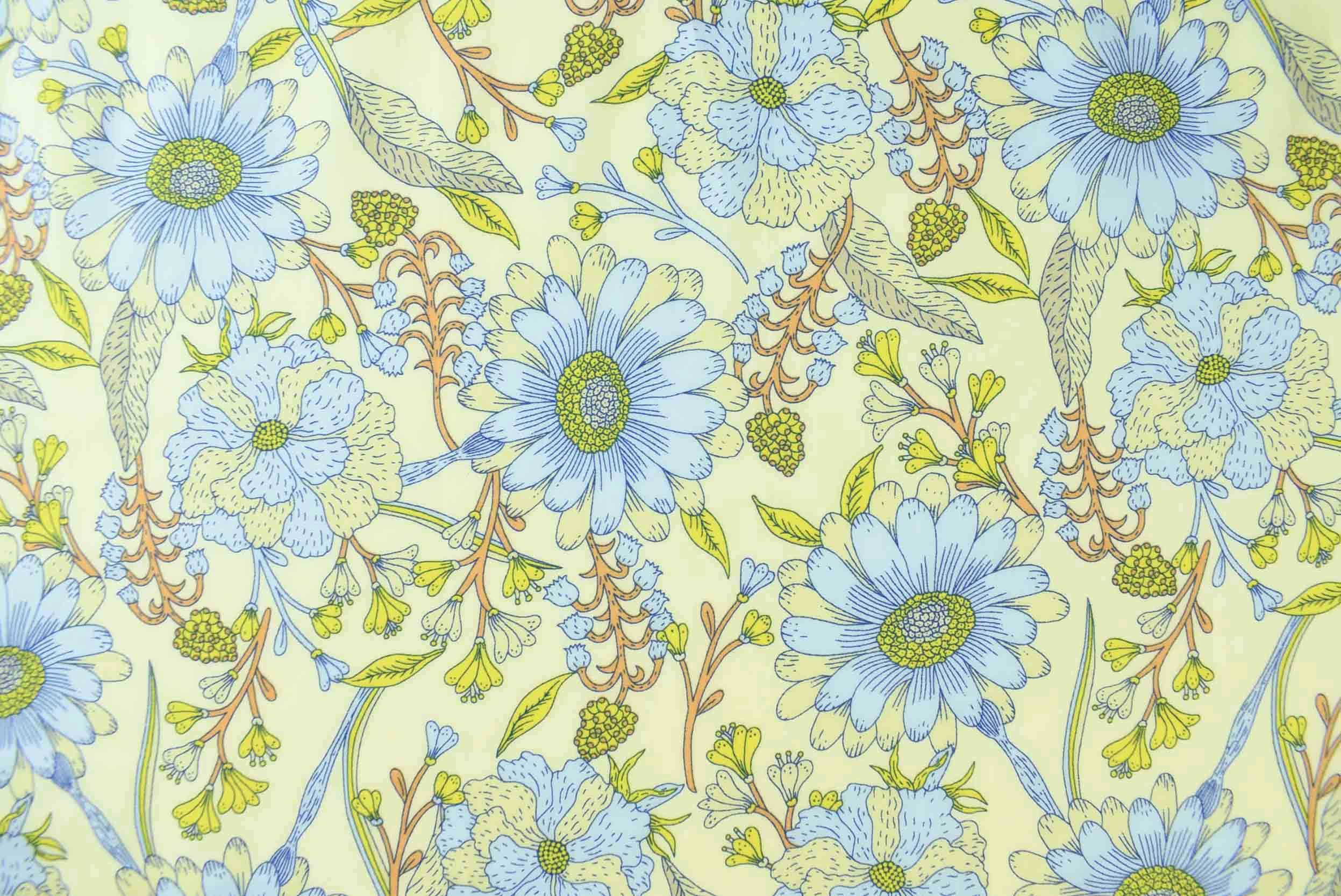 storrs london dress fabric tregenna blue and lemon