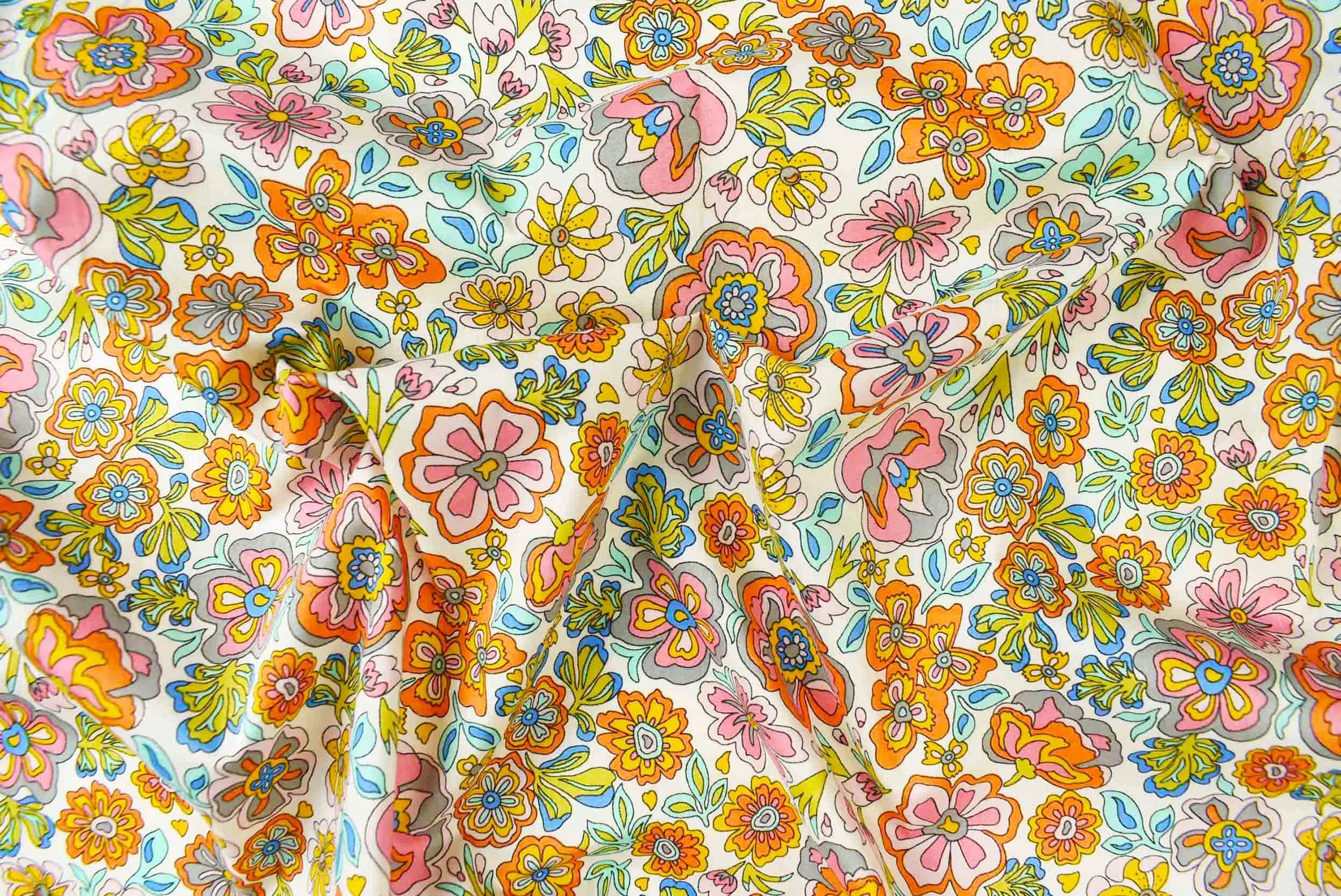 storrs london dress fabric wray cream multi
