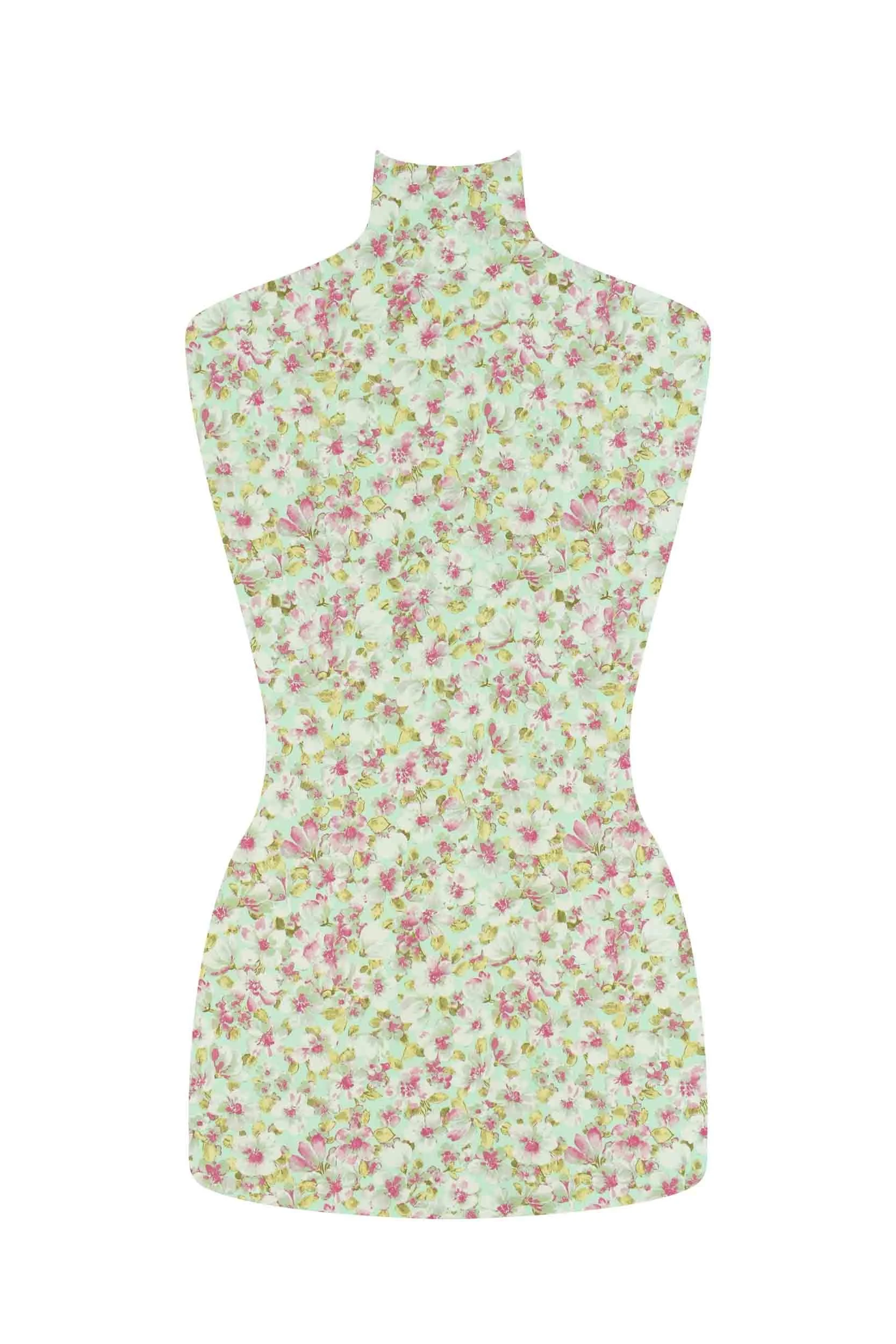 storrs london dress fabric mirabelle pink and aqua