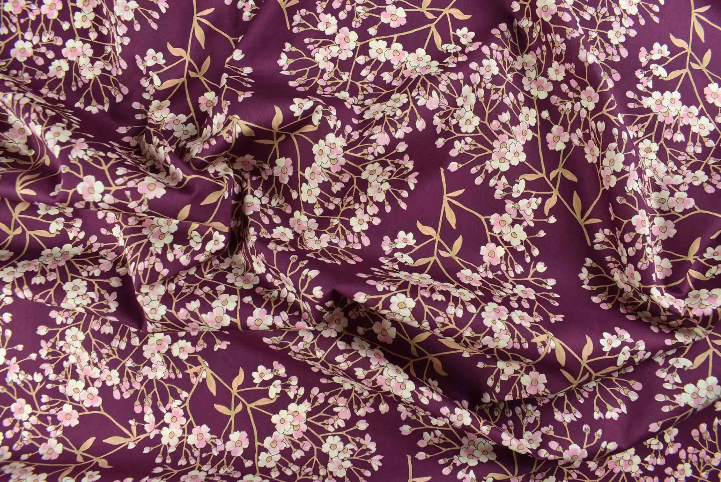 storrs london burgundy dress fabric - floraison
