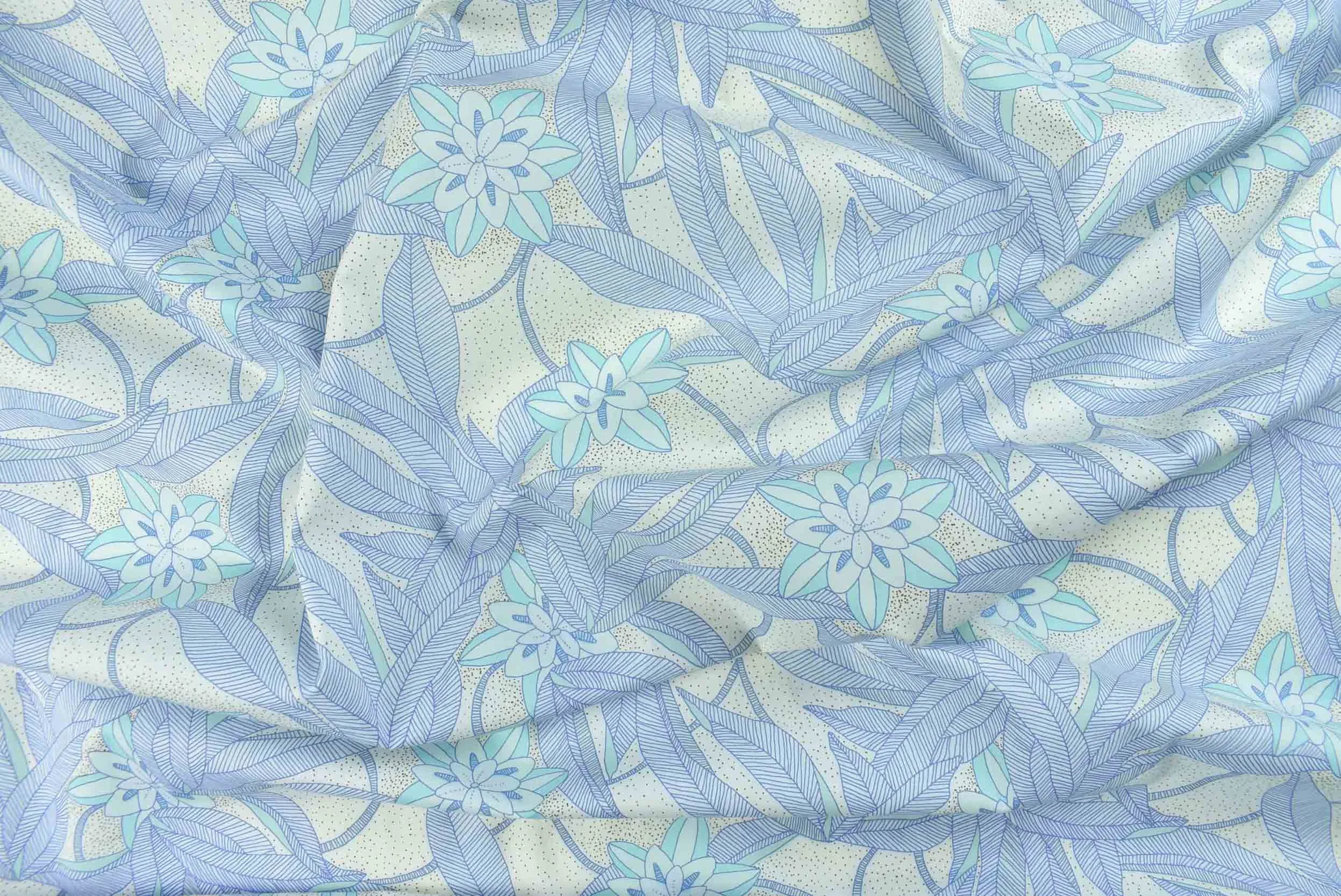 storrs london mariolu blue dress fabric