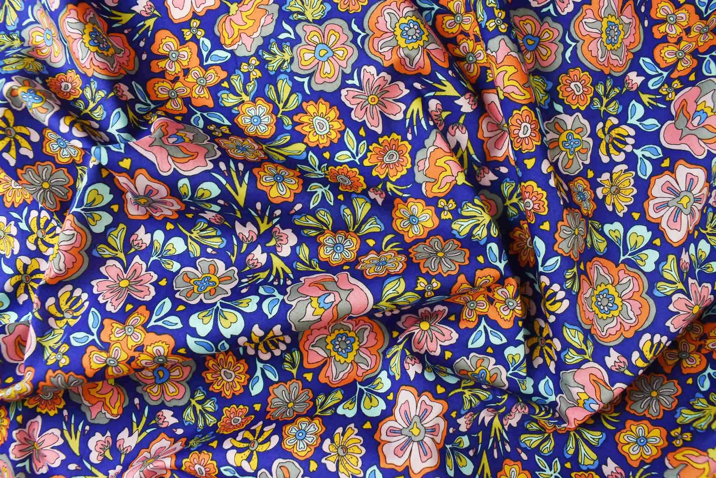 storrs london dress fabric wray navy multi