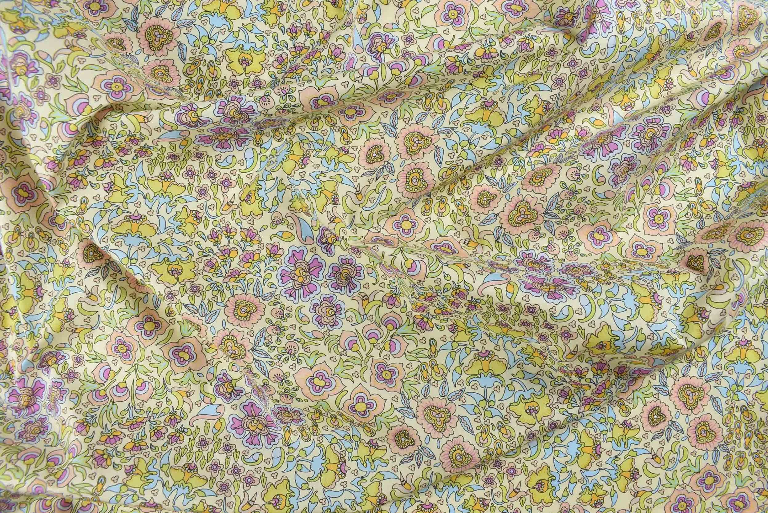 josie yellow multi storrs london dress fabric