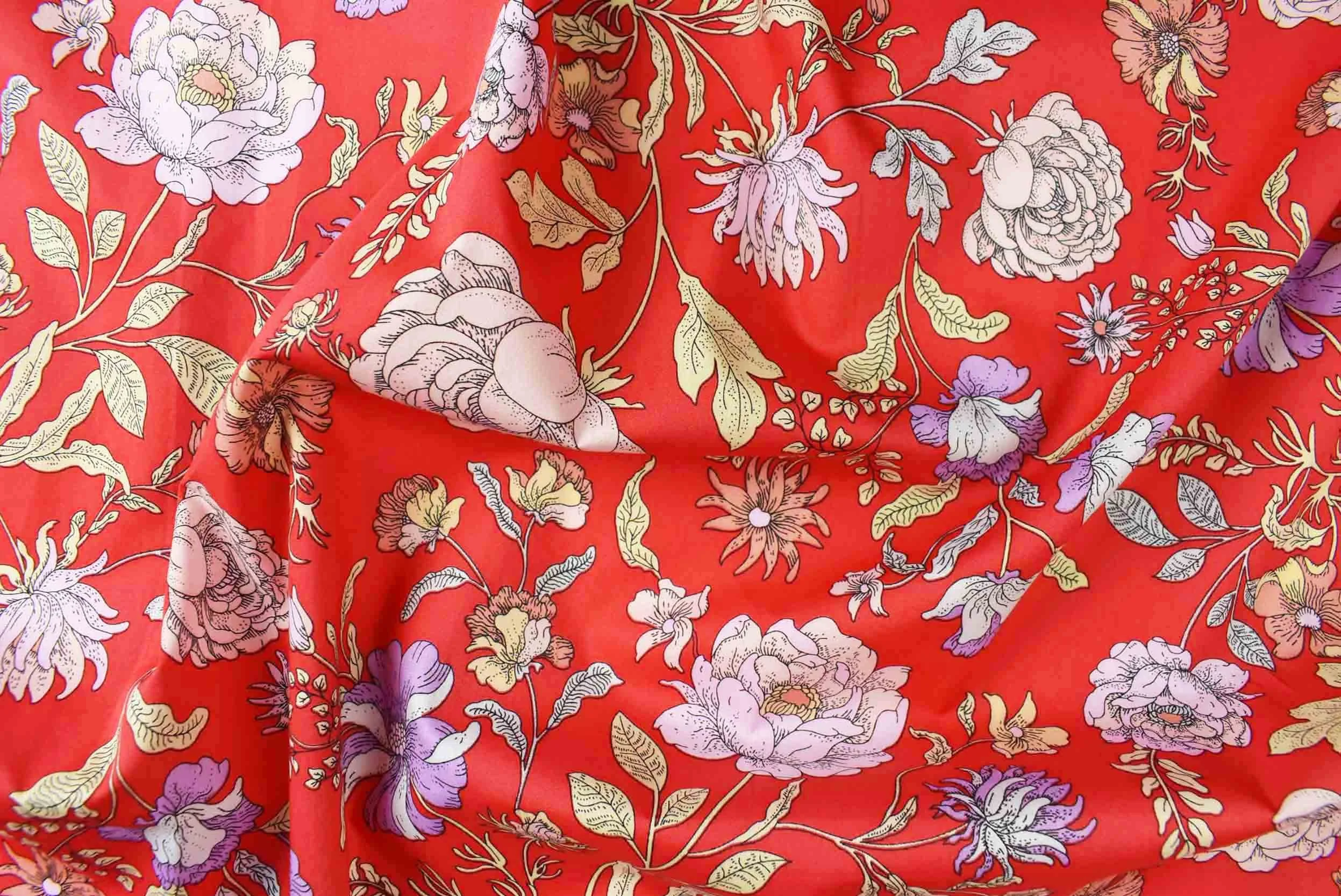 storrs london dress fabric richmond red multi