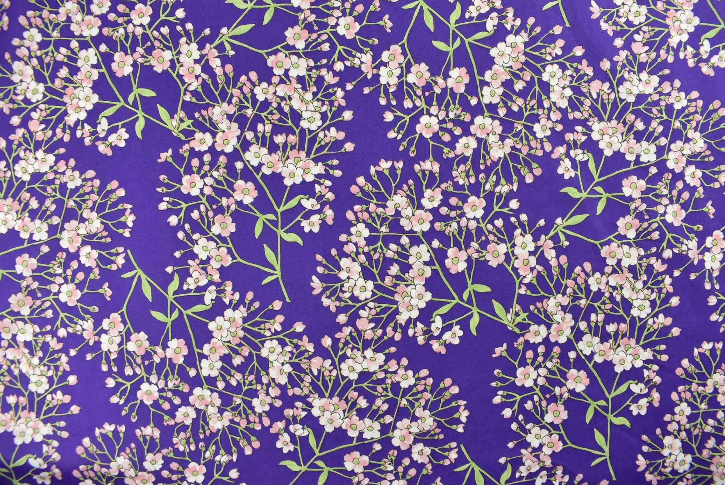 storrs london dress fabric floraison - purple