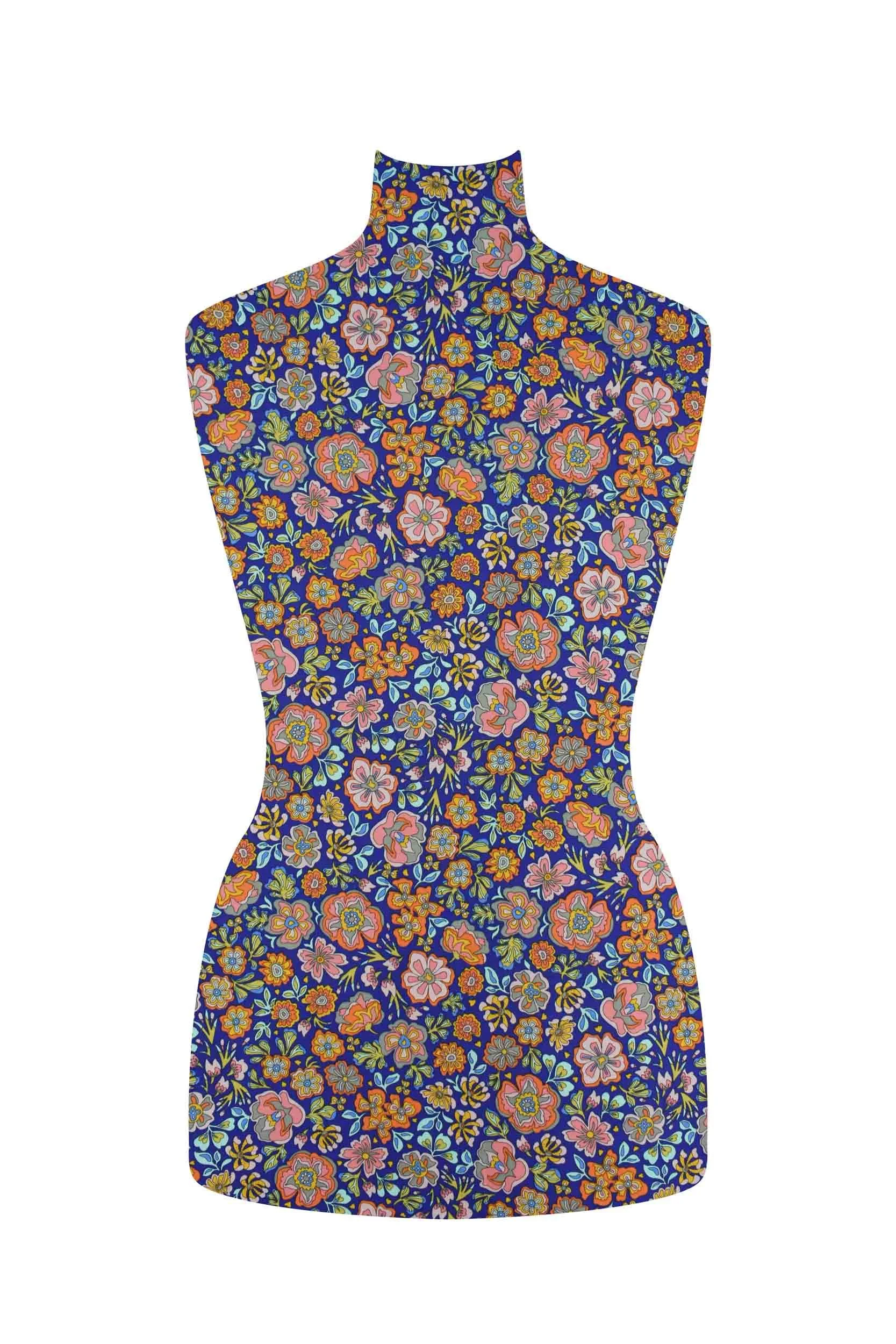 storrs london dress fabric wray navy multi