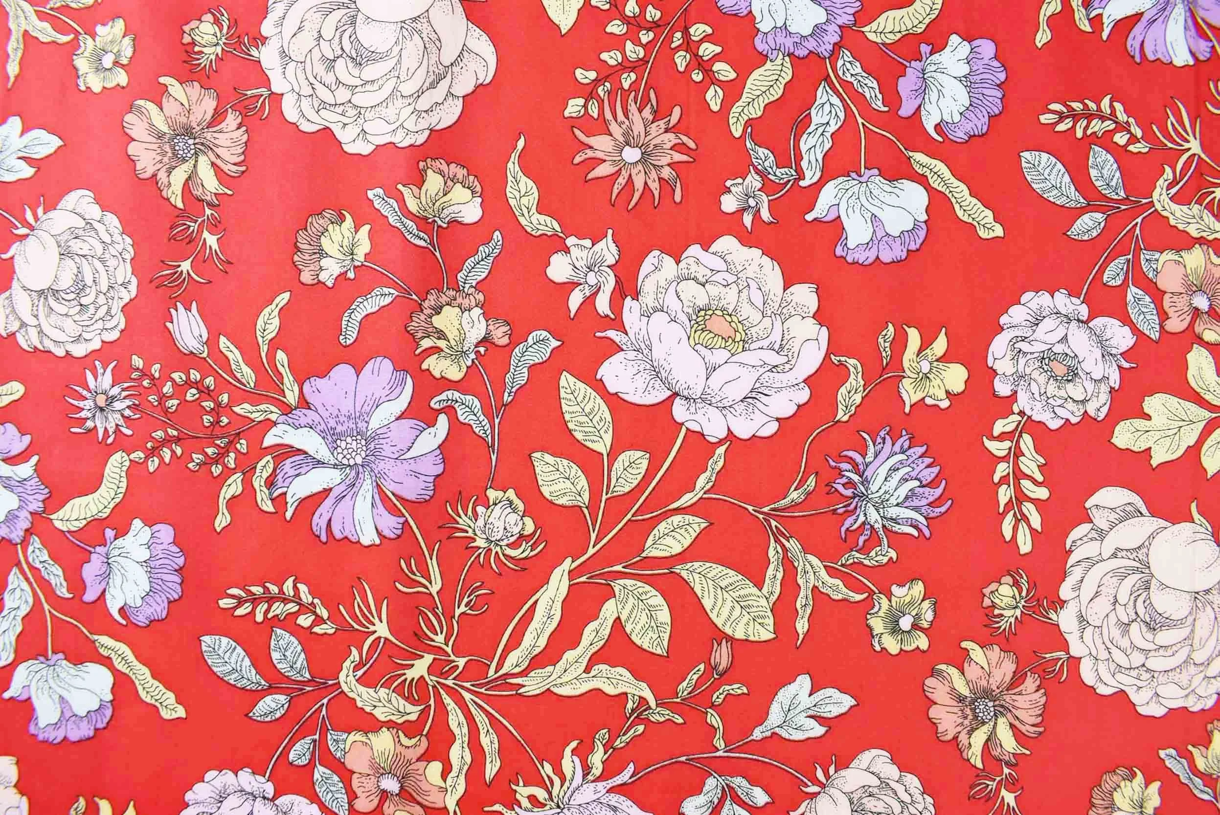storrs london dress fabric richmond red multi