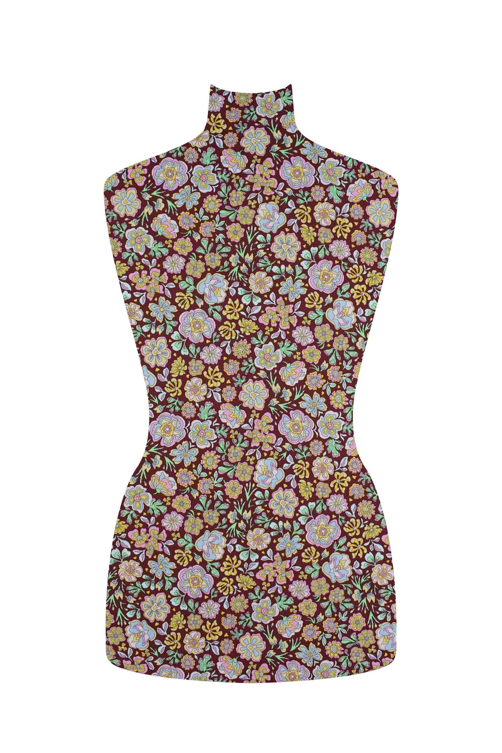 storrs london dress fabric brown multi