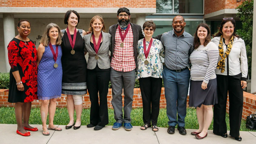Dr. Johnson (2nd from right) and the other recipients of the Student Advocacy Award.