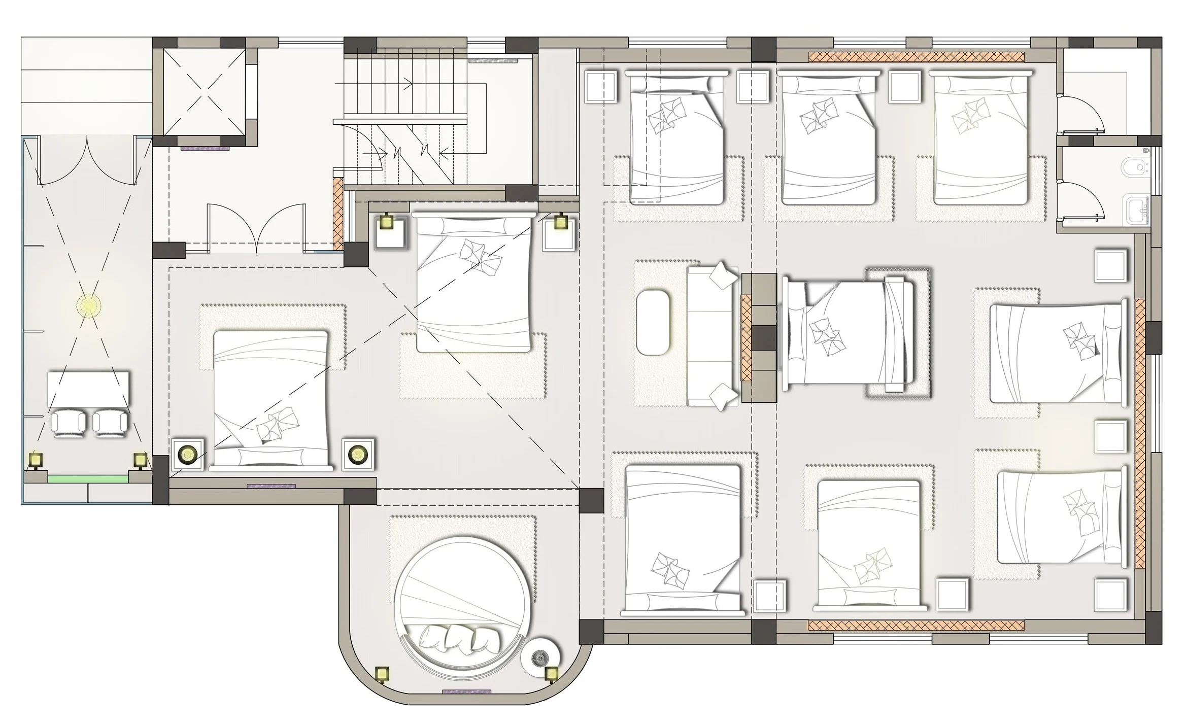   Above:  Ground Floor Plan    Below:  Mezzanine Floor Plan  