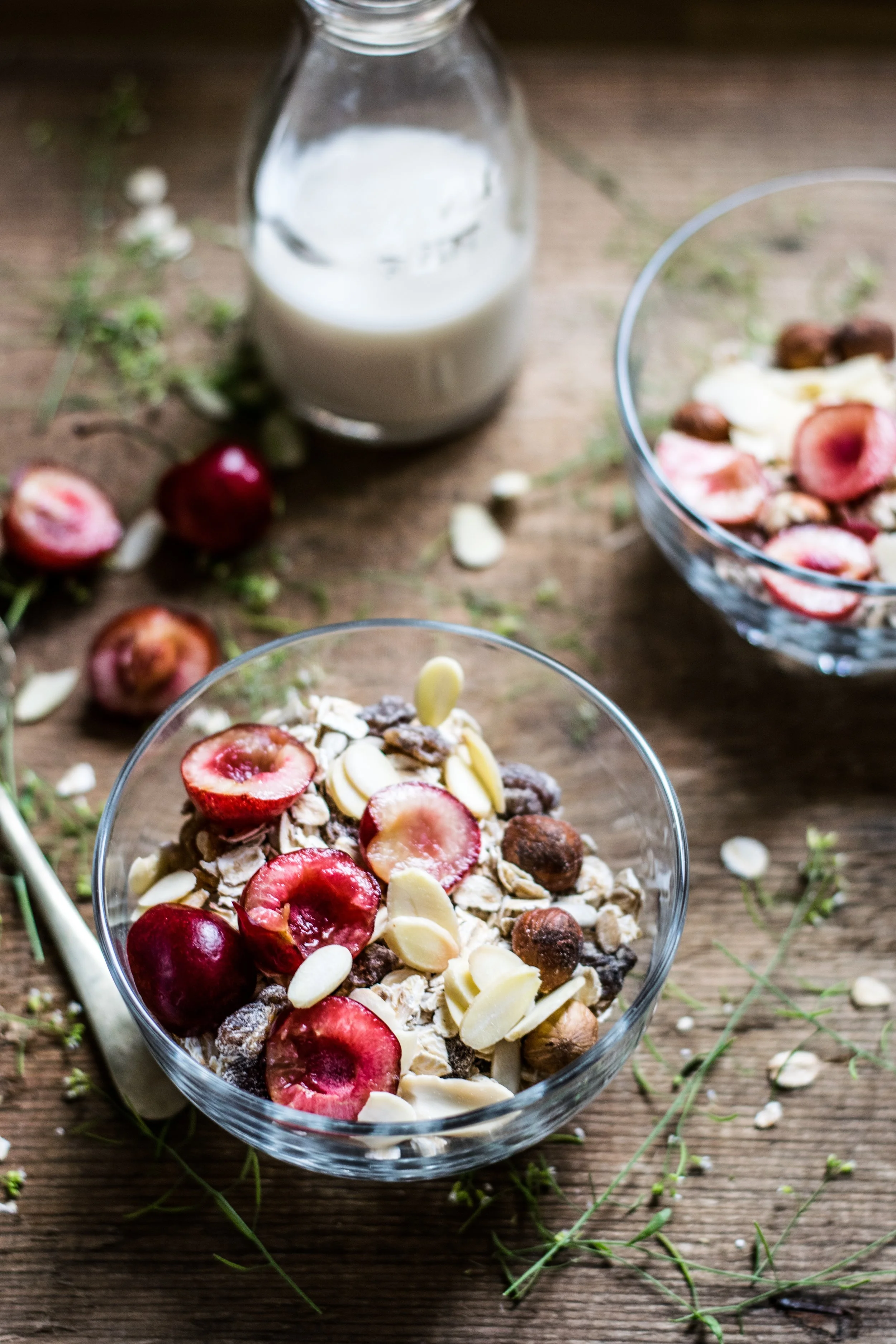Homemade Nut Milk Almond Milk with Granola Cereal and Fruit Completely Golden Recipe.jpg