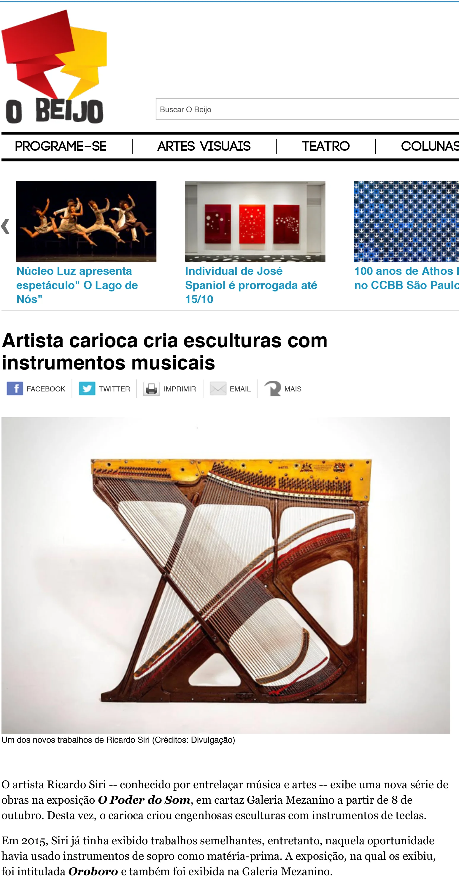 Artista carioca cria esculturas com instrumentos musicais | O Beijo-1.jpg