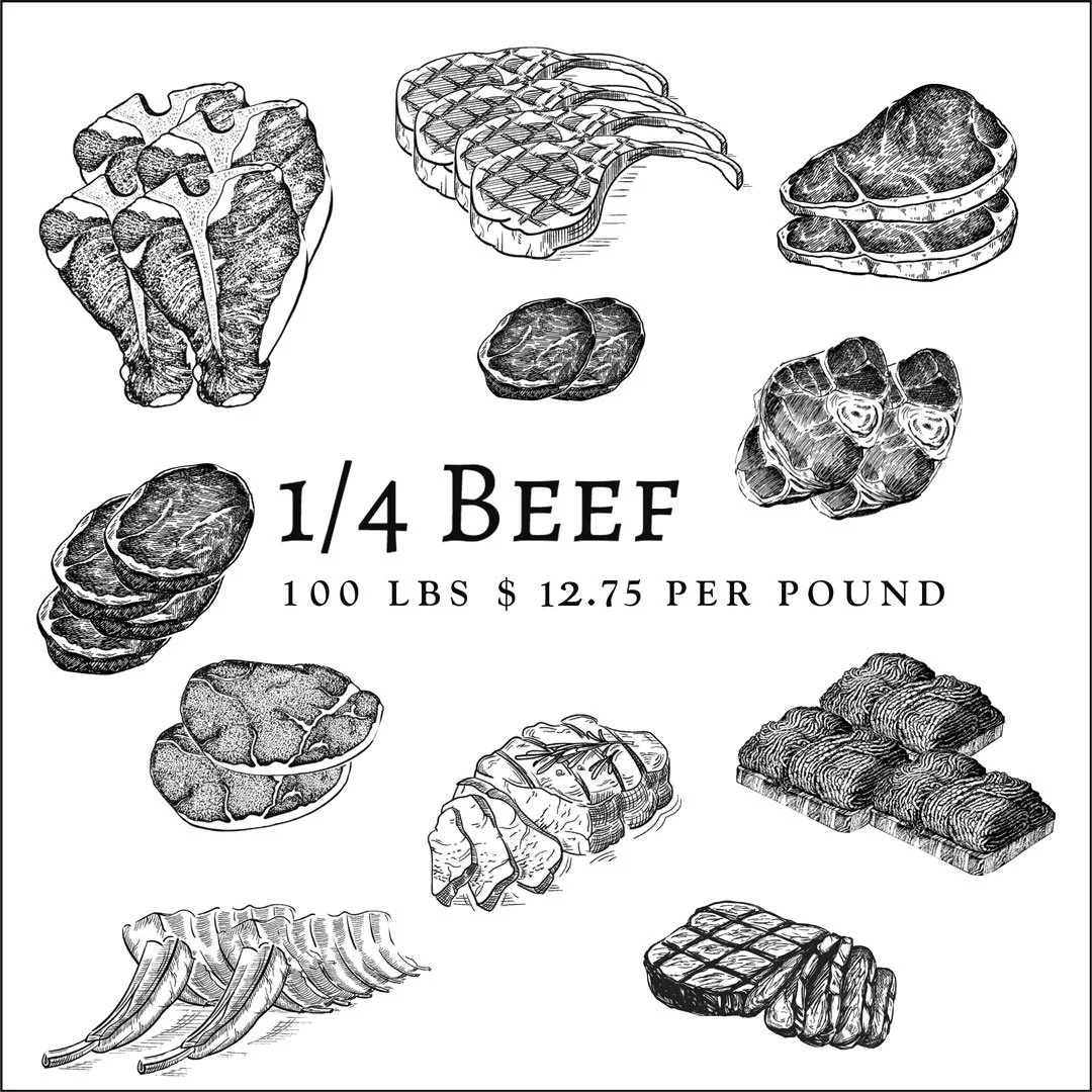 1/4 Angus Beef 100 Pounds $12.75 per pound