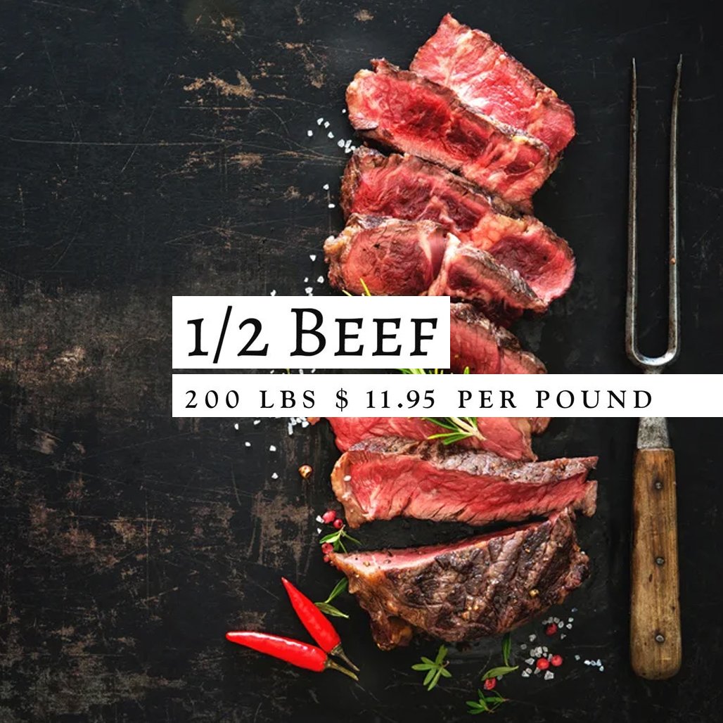 1/2 Angus Beef 200 Pounds $11.75 per pound