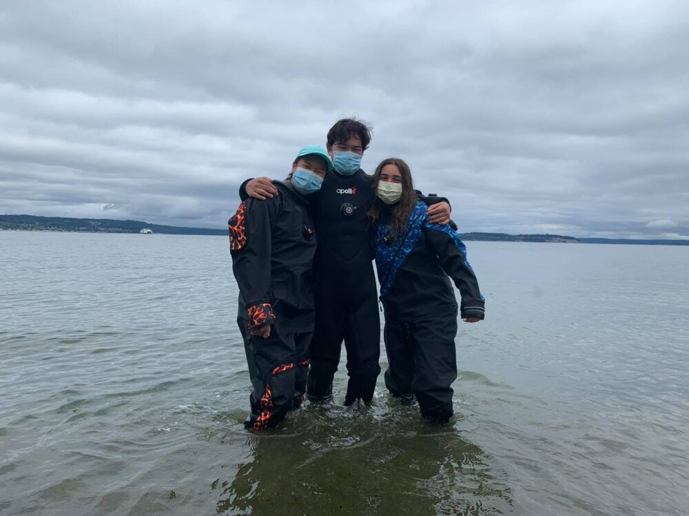  At age 12, Elise learned to dive with buddies Kai, Jaimie, and Daniel. Now, they are leaders on our team! 