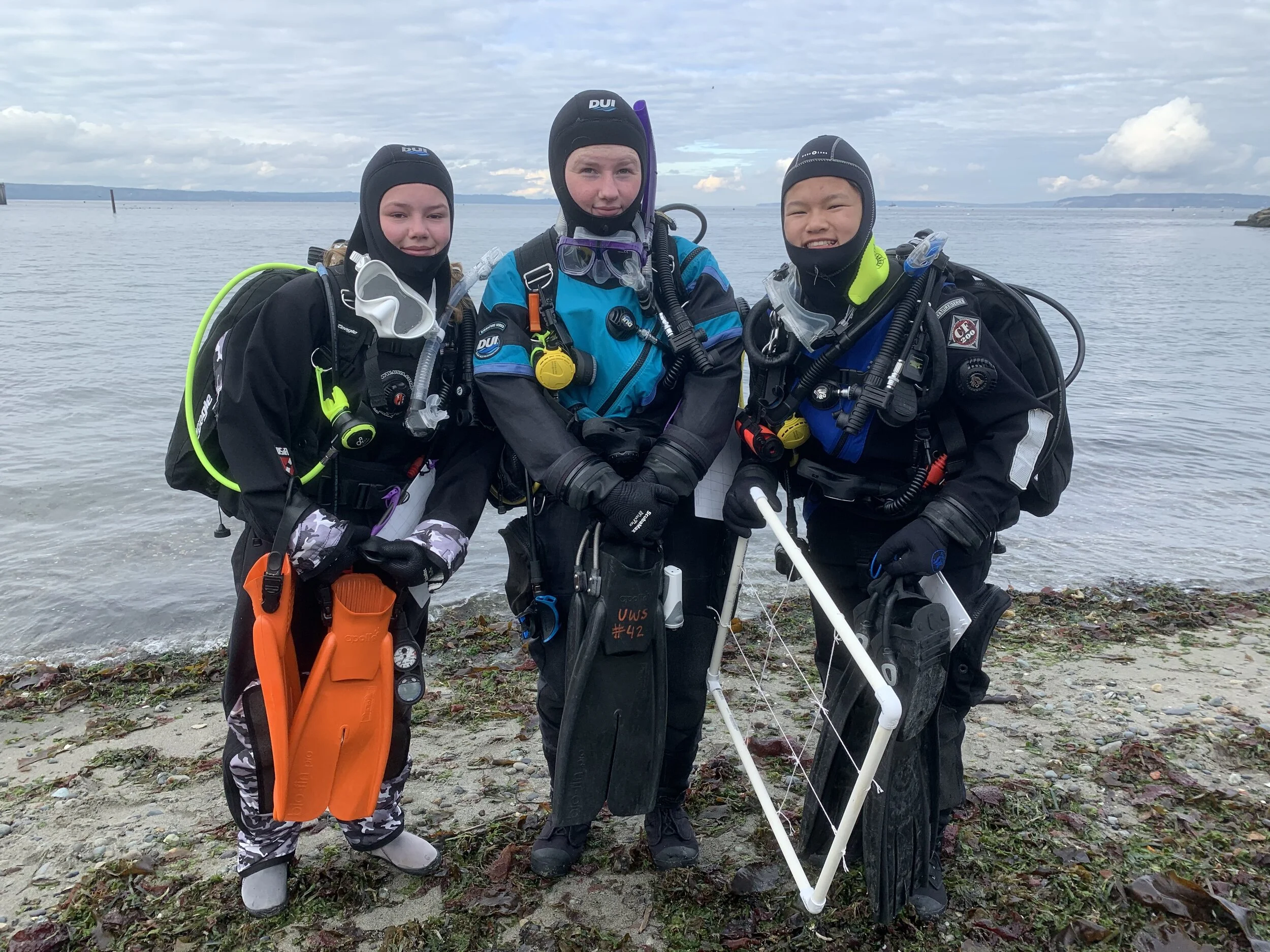  Preparing for environmental surveys! Conducting science underwater requires teamwork and communication. 