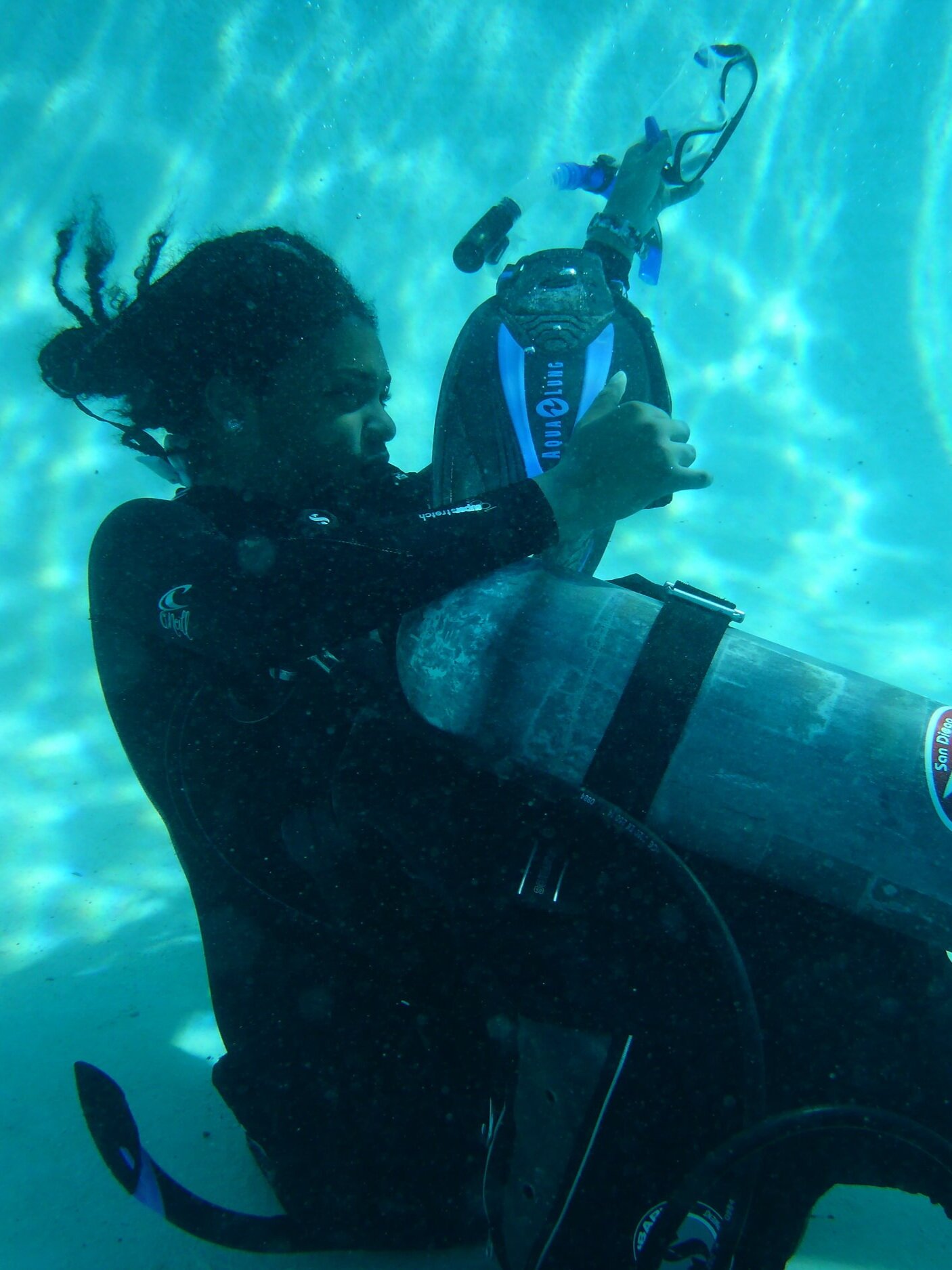  She created Mahogany Mermaids to provide opportunities for young girls of color to experience aquatic science. 