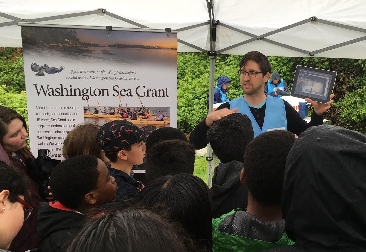   Washington Sea Grant-funded researcher Chase Williams, explaining how carbon dioxide messes with salmons' sense of smell.  