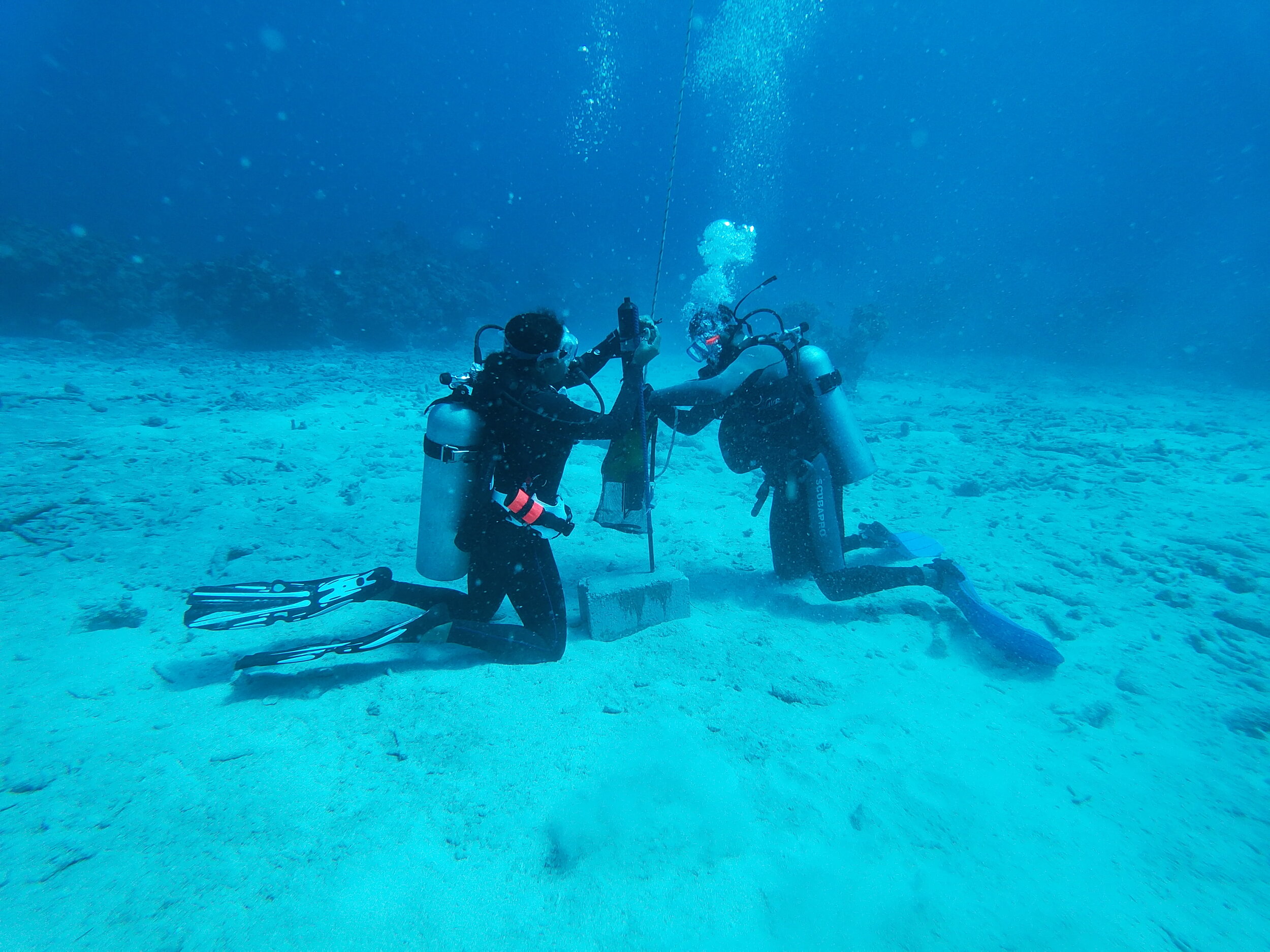  Attaching a receiver. Photo by Rosie Poirier. 